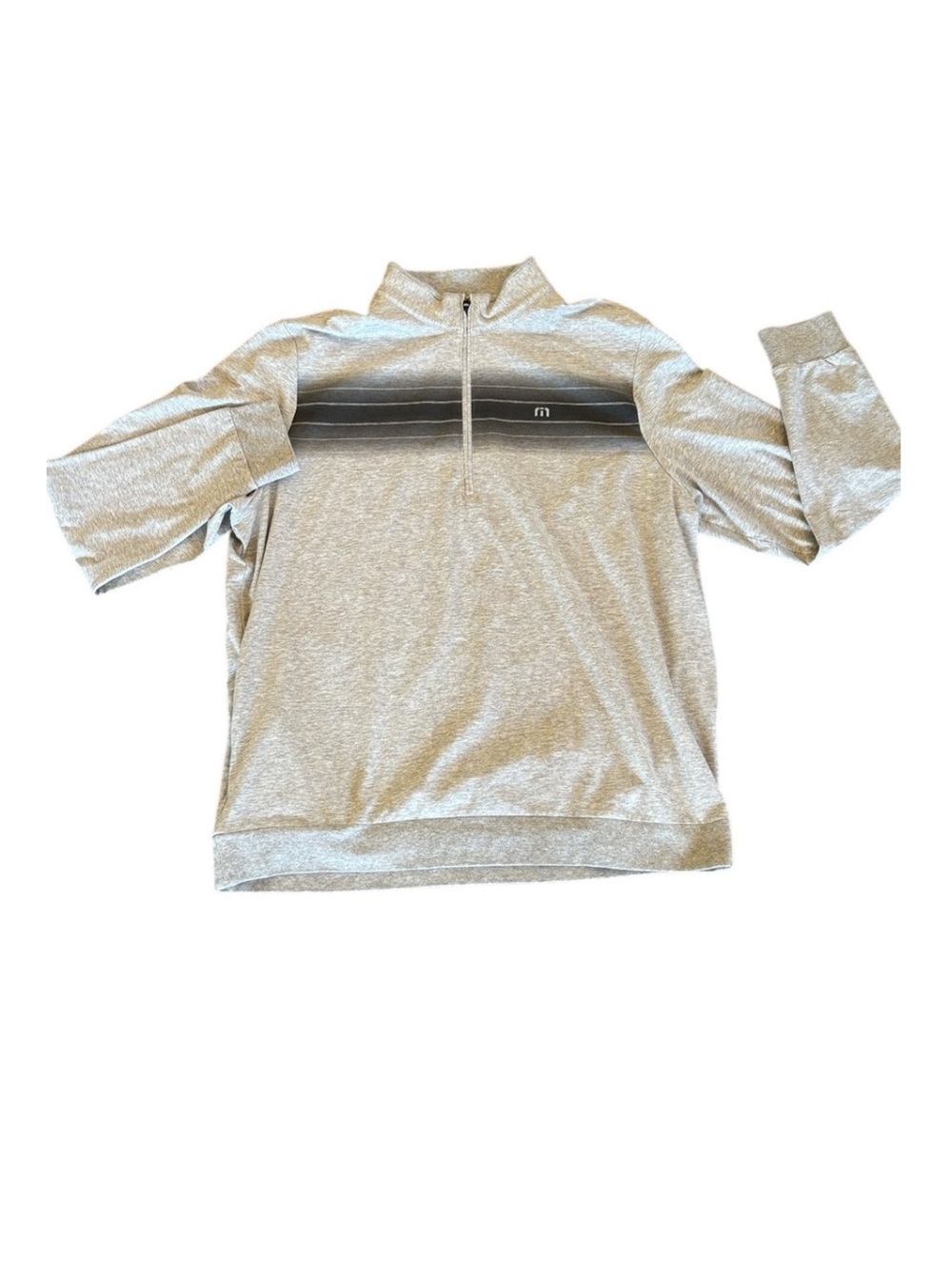 Travis Mathew Transitions Gray Ombré Stripe Quarter Zip Pullover Jacket Size XXL